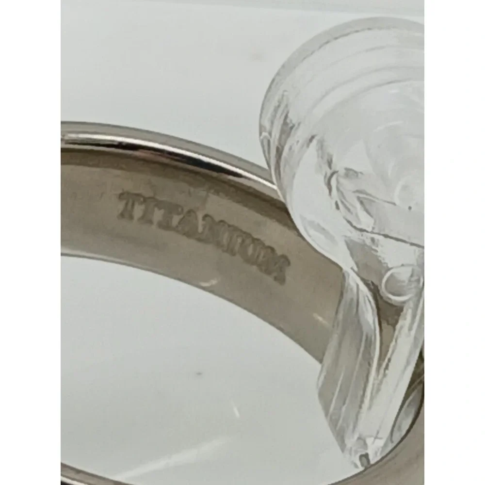 Vintage Mens Titanium 6mm Comfort Fit Band Ring Size 10 Brushed Polished Silver
